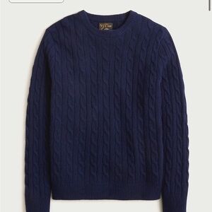 J. CREW MENS 100% CASHMERE CABLEKNIT SWEATER